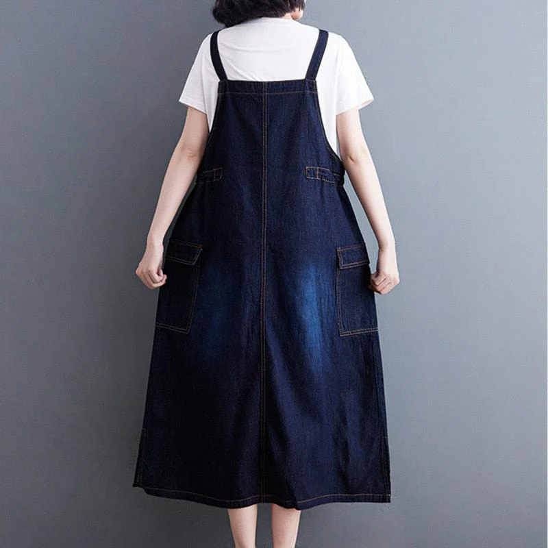 Daniella Oversized Denim Overall Dress - YOUXIZT