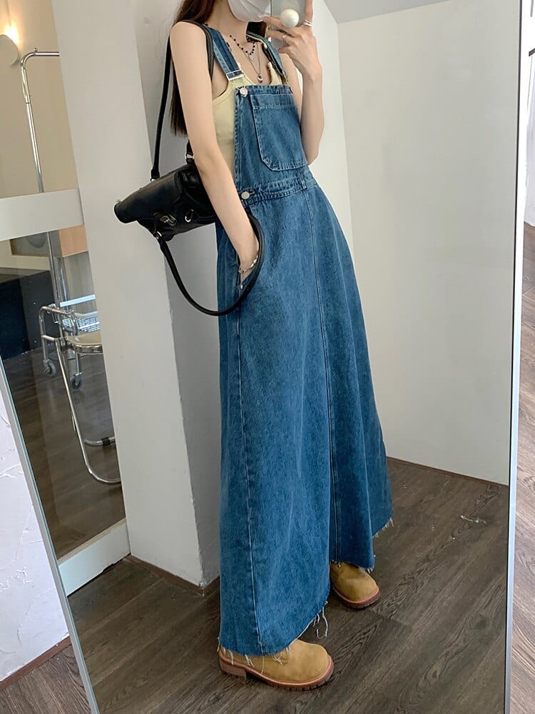 Everywhere Denim Overall Dress - YOUXIZT
