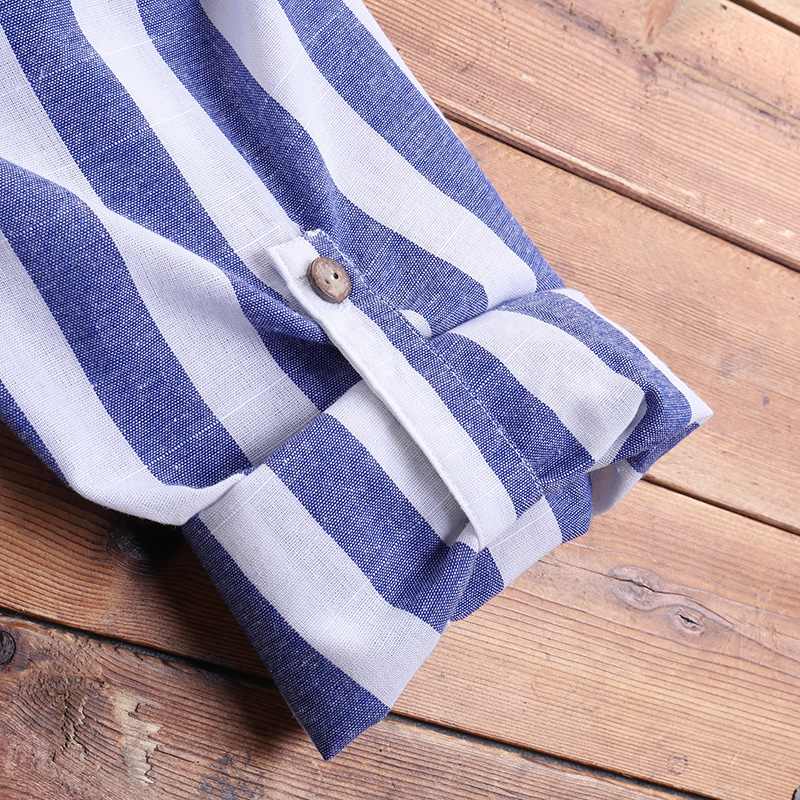 Striped Oversized Blouse - YOUXIZT