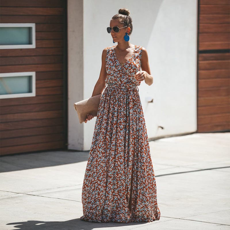 Mystery Floral Boho Maxi Dress - YOUXIZT