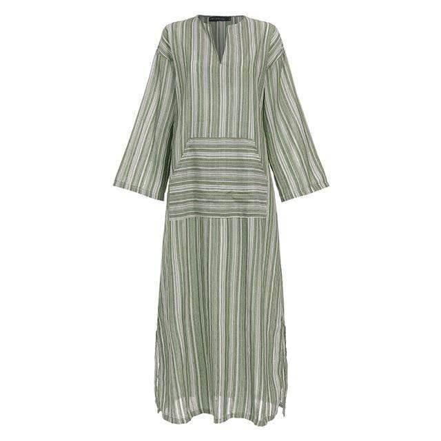 Striped Oversized Maxi Dress - VERGITR