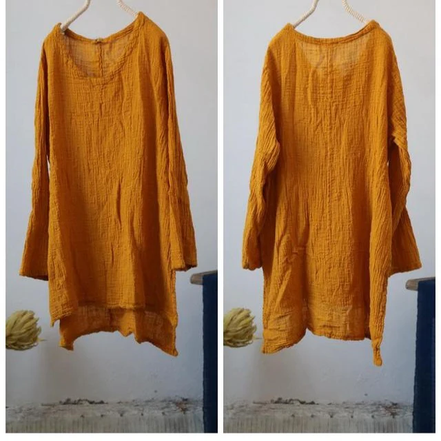 Breathable Linen High-Low Top - YOUXIZT