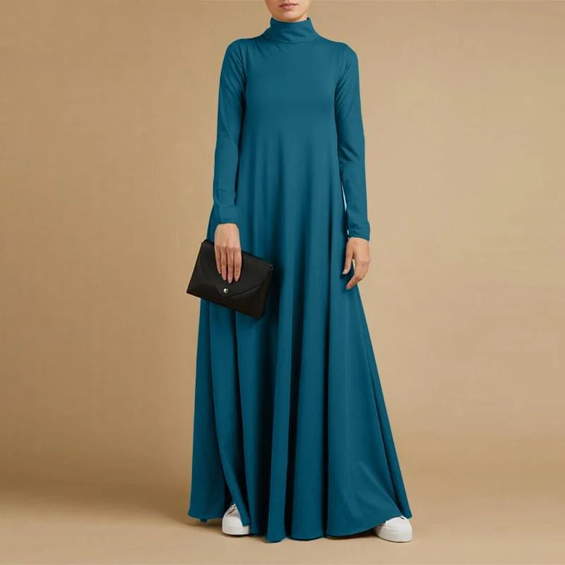Plus Size Turtleneck Maxi Dress - VERGITR