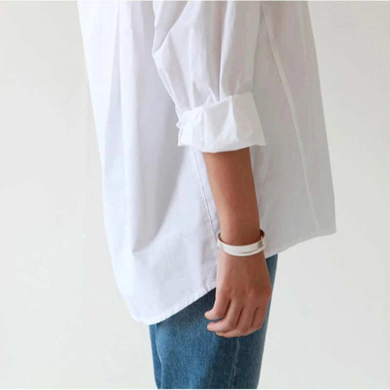 Basic Feel White Button Up Shirt - YOUXIZT