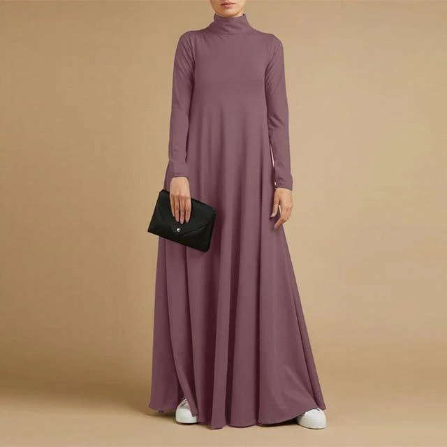 Plus Size Turtleneck Maxi Dress - VERGITR