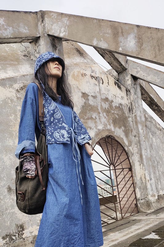 Alice Long Sleeve Denim Dress - YOUXIZT