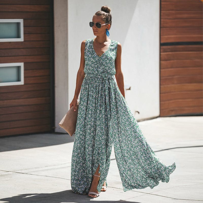 Mystery Floral Boho Maxi Dress - YOUXIZT
