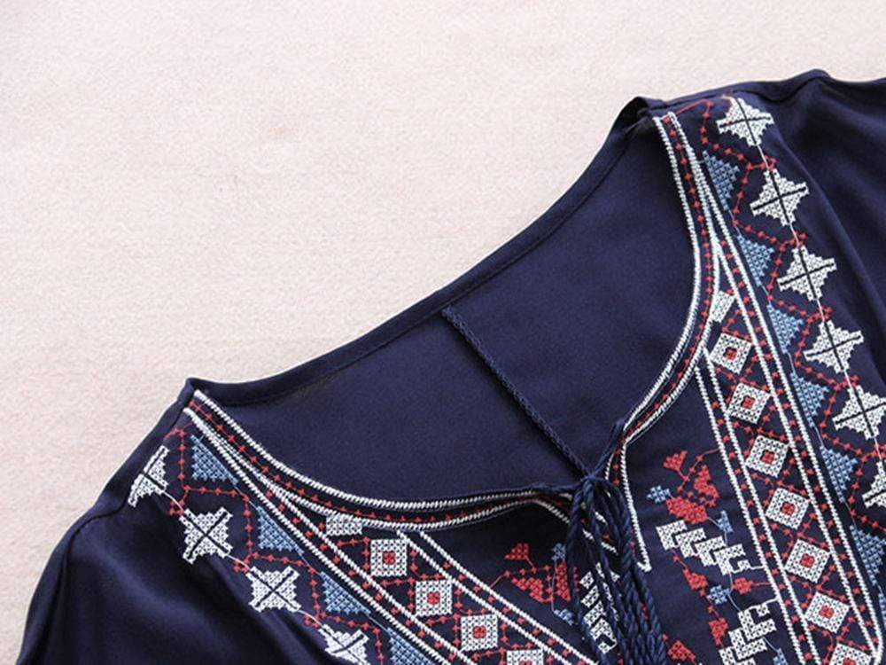 Bohemian Embroidered Blouse - YOUXIZT