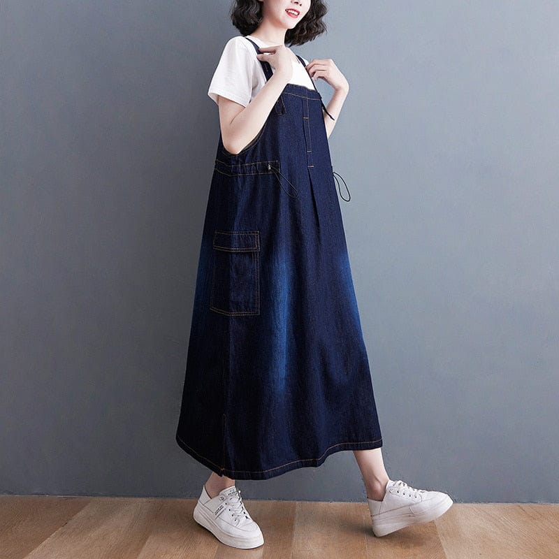 Daniella Oversized Denim Overall Dress - YOUXIZT
