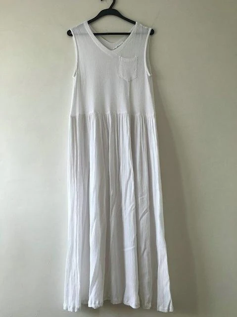 Empire Cotton and Linen Maxi Dress - YOUXIZT