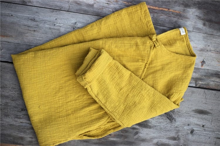 Oversized Cotton Linen Tunic Dress - YOUXIZT