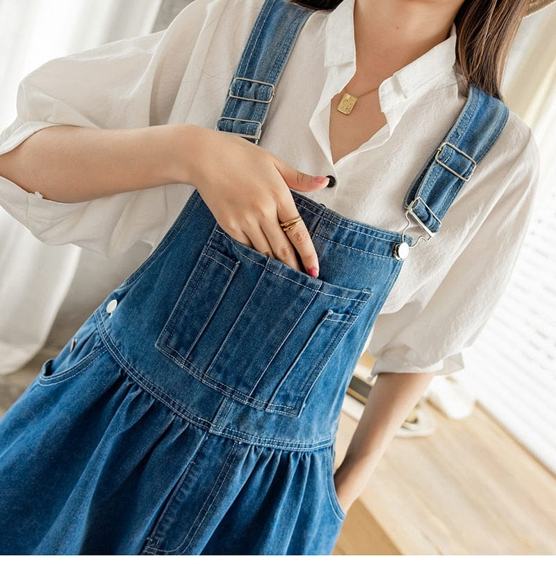 Denim Sleeveless A-Line Tank Dress - YOUXIZT