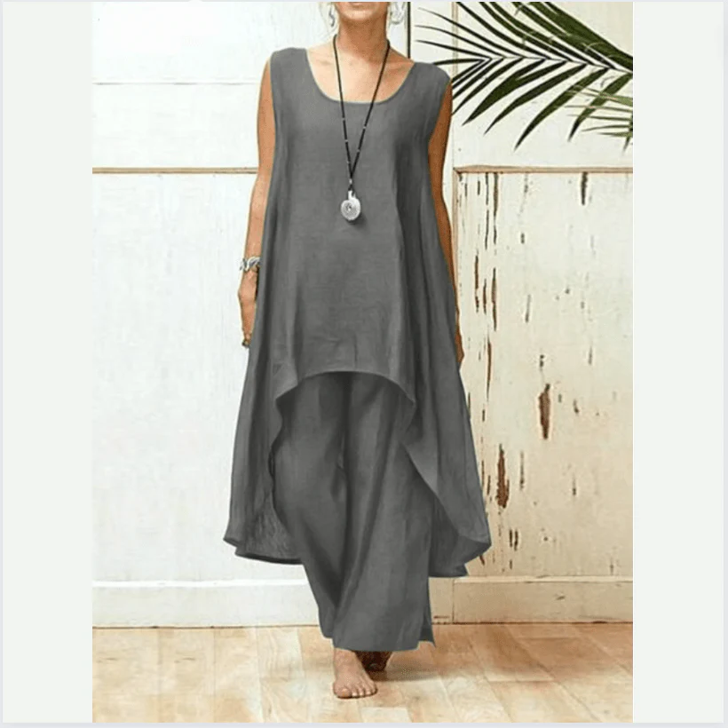 Zen Gypsy High-Low Tank + Palazzo Pants Outfit - YOUXIZT
