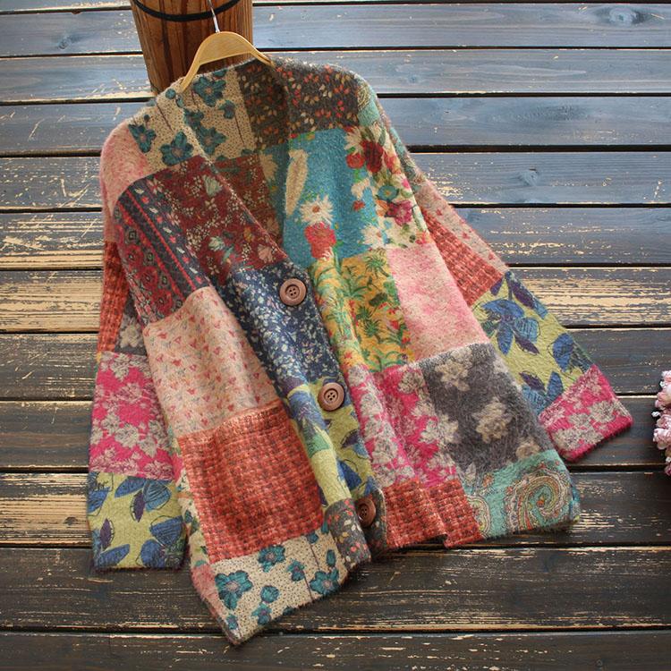 Patchwork Cardigan Sweater - VERGITR