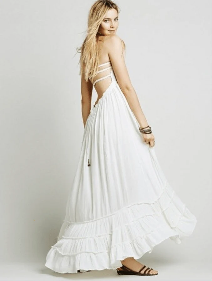 Empire Waist Modern Boho Flowy Sundress - YOUXIZT