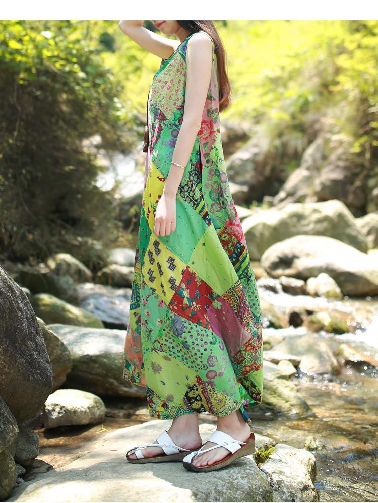 Sweet Dreams Patchwork Hippie Dress - YOUXIZT