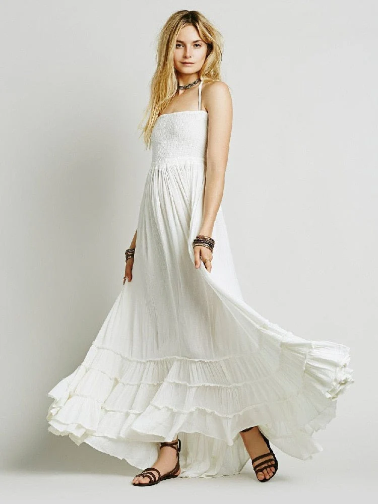 Empire Waist Modern Boho Flowy Sundress - YOUXIZT