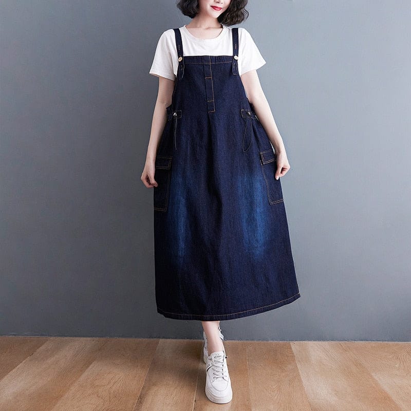 Daniella Oversized Denim Overall Dress - YOUXIZT