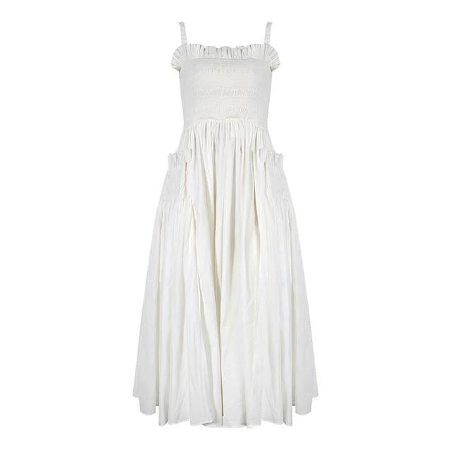 Draped Pleated Maxi Dress - YOUXIZT