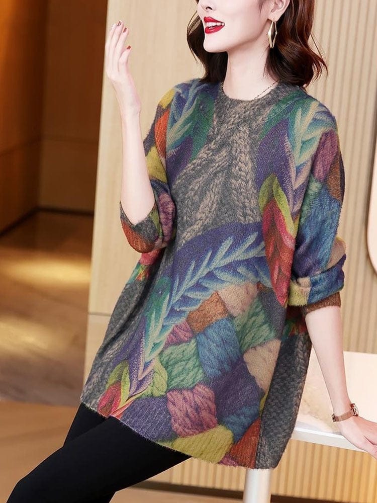 Harajuku Knitted O-Neck Sweater - YOUXIZT