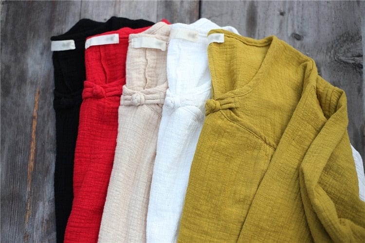 Oversized Cotton Linen Tunic Dress - YOUXIZT