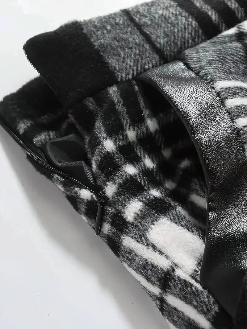 Velvet Elegance Plaid Long Skirt - YOUXIZT