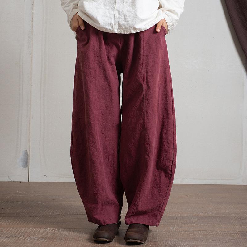 Japanese Zen Cotton Linen Palazzo Pants - YOUXIZT