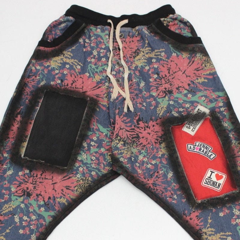 Patchwork Hipster Harem Jeans - YOUXIZT