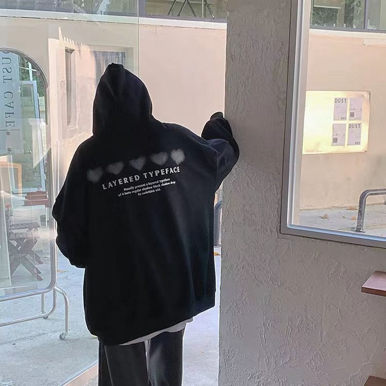 Letter Printed Baggy Hoodie - YOUXIZT