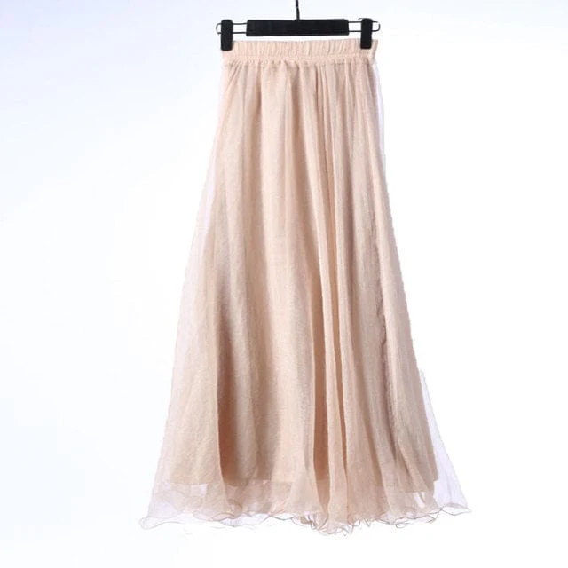 Boho Ruffled Chiffon Skirt - YOUXIZT