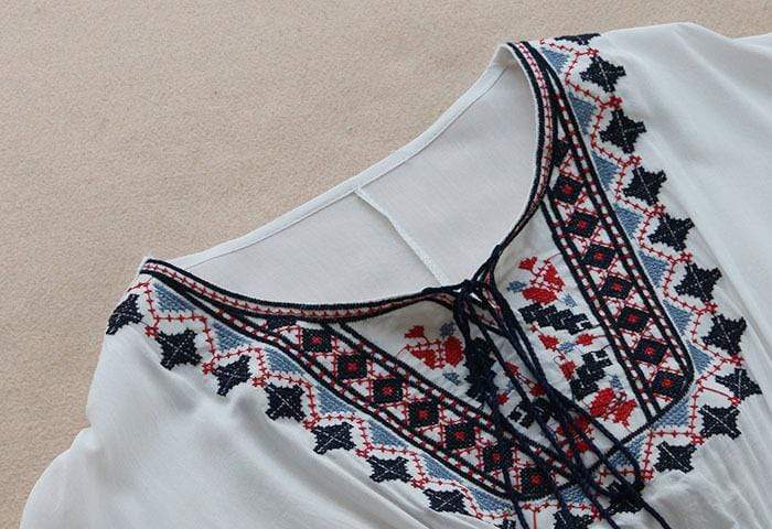 Bohemian Embroidered Blouse - YOUXIZT