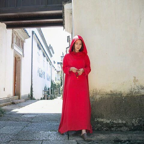 Hooded Linen Dress - YOUXIZT