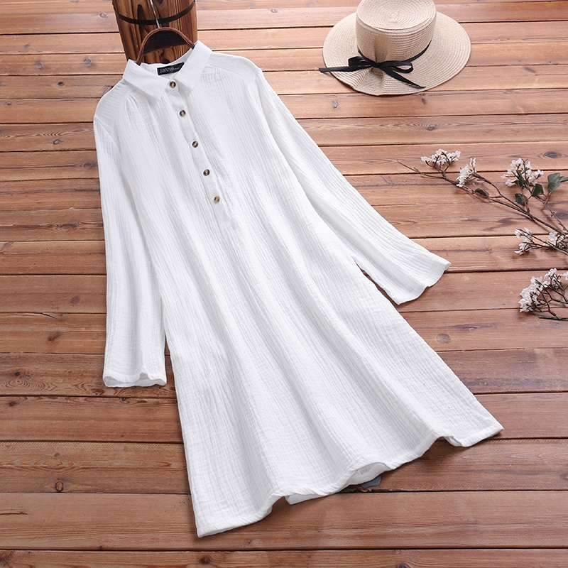 Modern Boho Plus Size Shirt Dress - YOUXIZT
