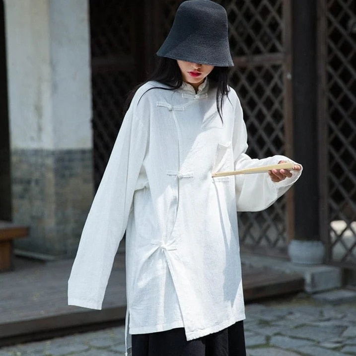 Minimalist Cotton & Linen Blouse - YOUXIZT