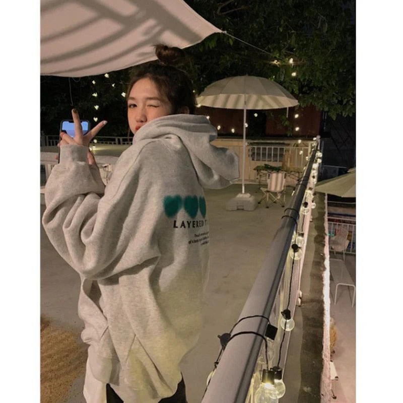 Letter Printed Baggy Hoodie - YOUXIZT