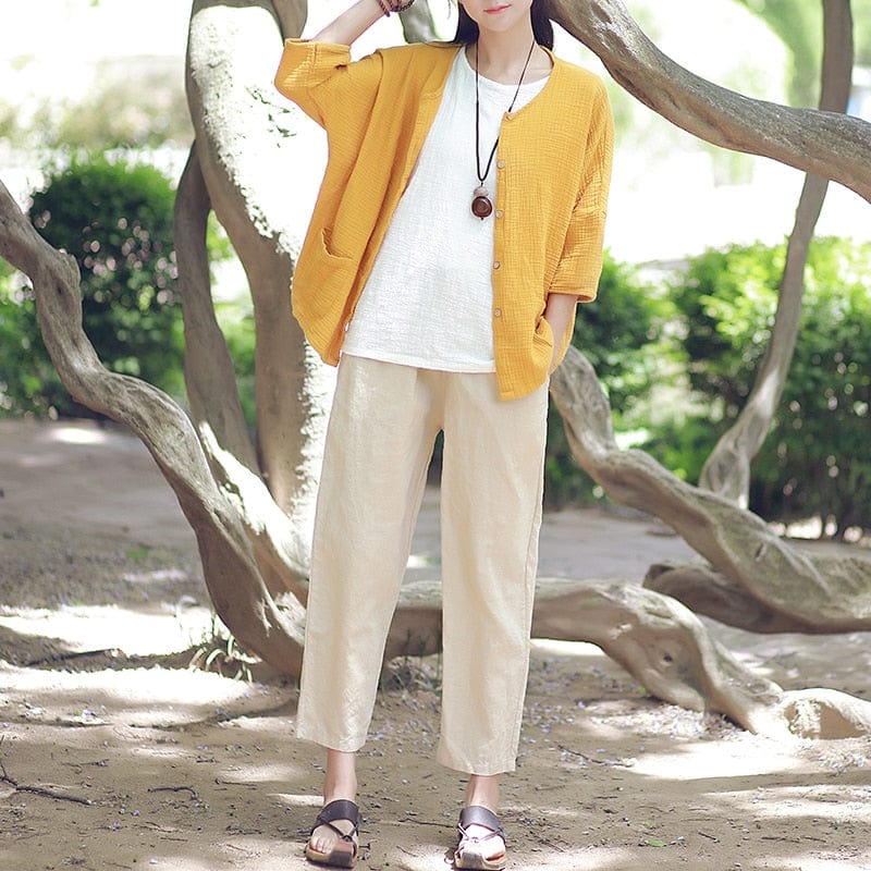 Zen Cotton Button Up Blouse - YOUXIZT