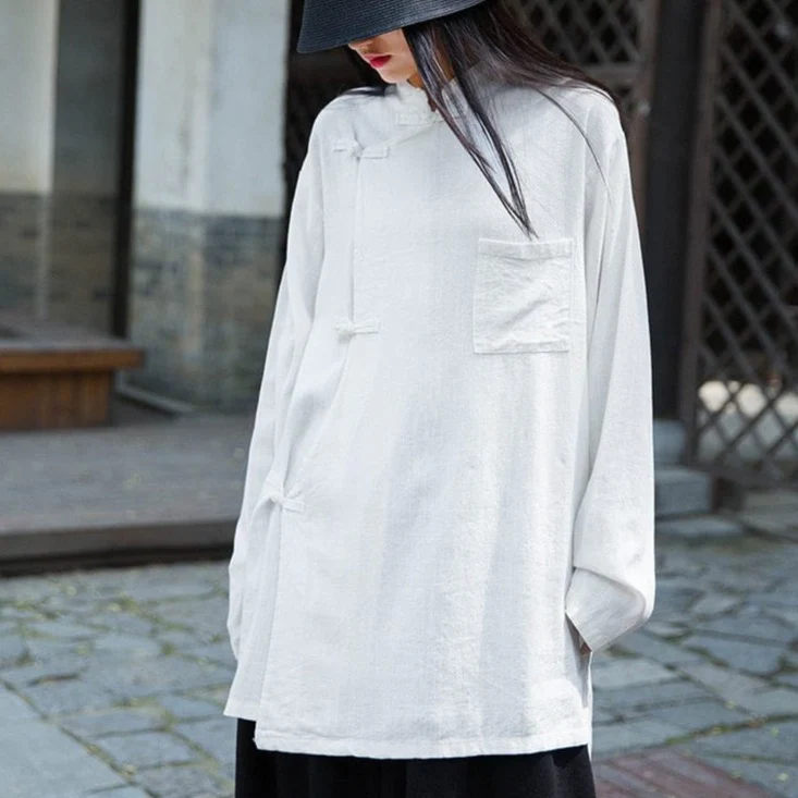 Minimalist Cotton & Linen Blouse - YOUXIZT