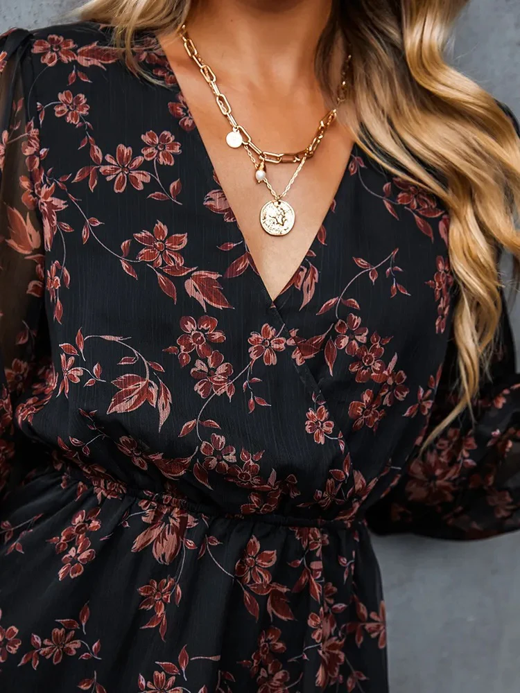 Orchid Grace Floral Midi Dress - YOUXIZT