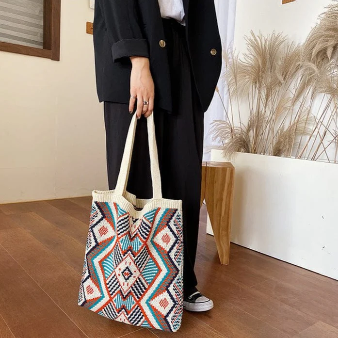 Aztec Soft Crochet Shoulder Bags - YOUXIZT