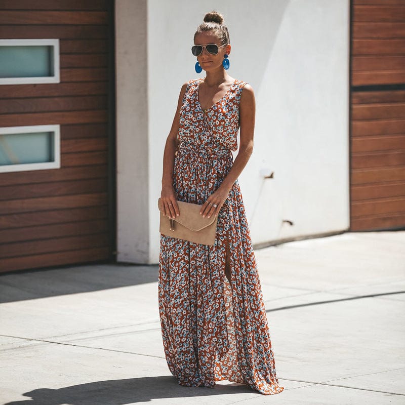 Mystery Floral Boho Maxi Dress - YOUXIZT