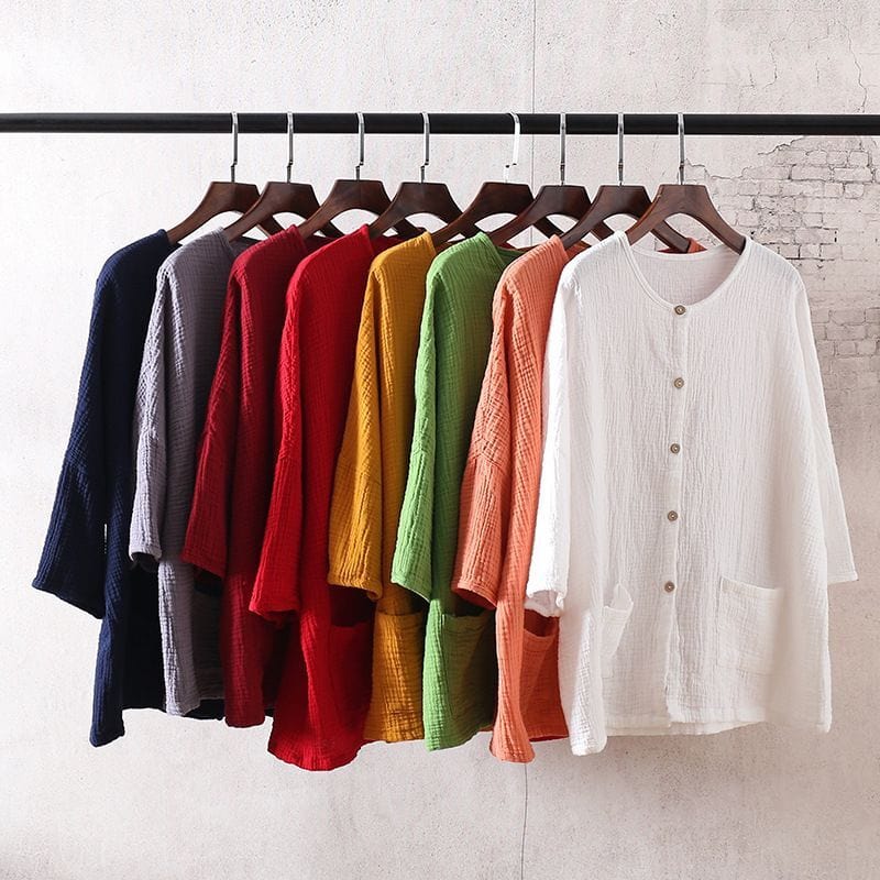 Zen Cotton Button Up Blouse - YOUXIZT