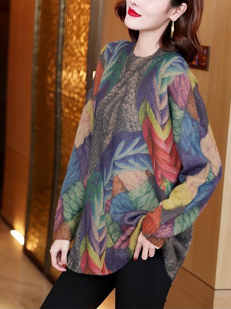 Harajuku Knitted O-Neck Sweater - VERGITR