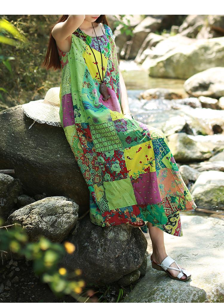 Sweet Dreams Patchwork Hippie Dress - YOUXIZT