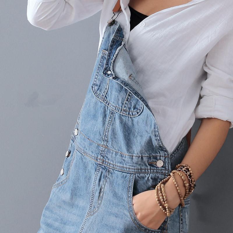 Ripped Denim Overall Dress - YOUXIZT