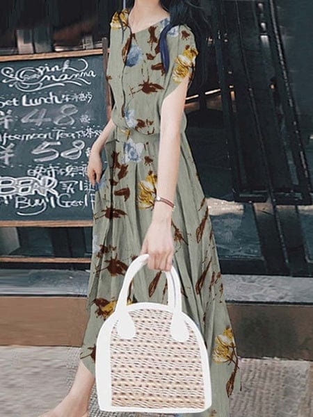Boho Floral Printed Dress - YOUXIZT