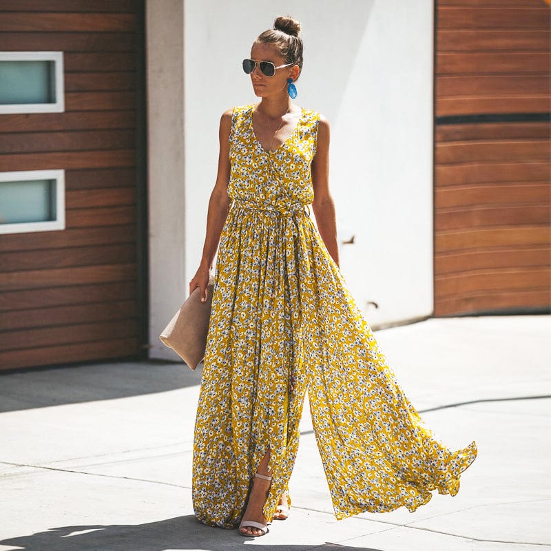 Mystery Floral Boho Maxi Dress - YOUXIZT