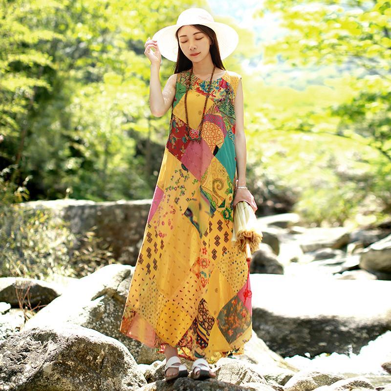 Sweet Dreams Patchwork Hippie Dress - YOUXIZT