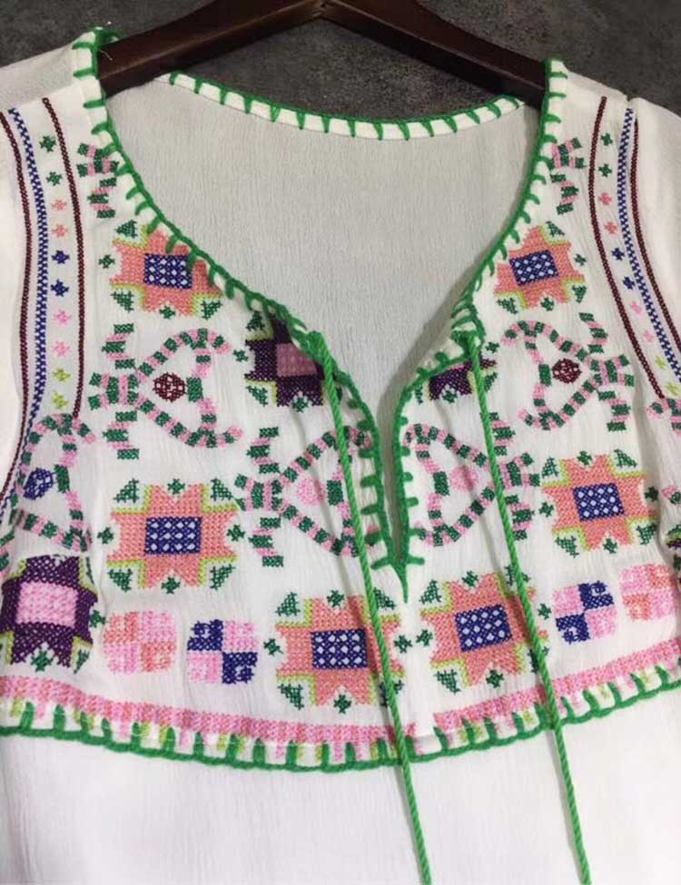 Boho Inspired Floral Embroidered Maxi Dress - YOUXIZT