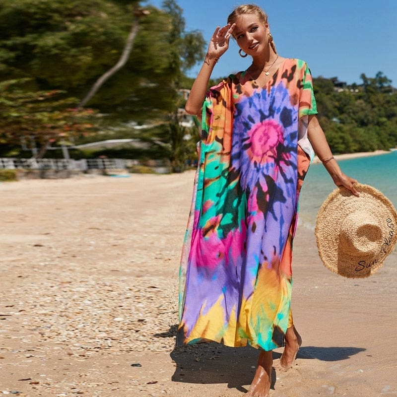 Woodstock Tie Dye Beach Dress - VERGITR
