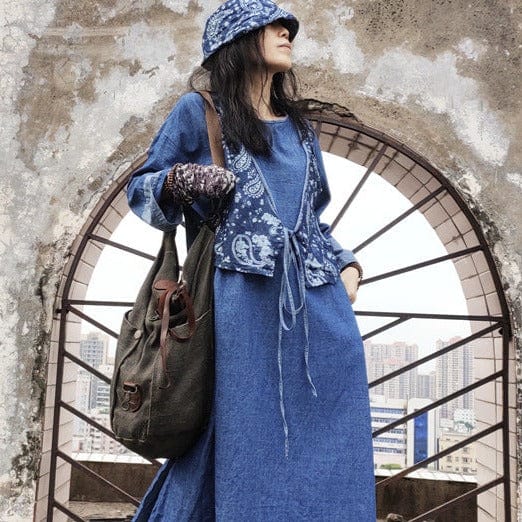 Alice Long Sleeve Denim Dress - YOUXIZT